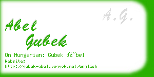 abel gubek business card